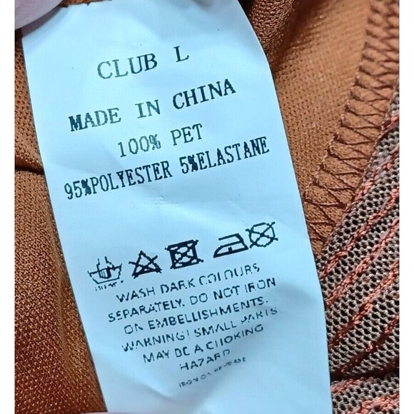 Club L London Dress Mini Orange Brown V-Neck Scoop Back Sequined Formal Sz 8 US - Picture 9 of 9